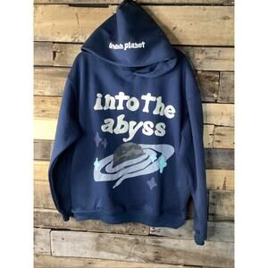 Broken Planet Into The Abyss Navy Hoodie Medium